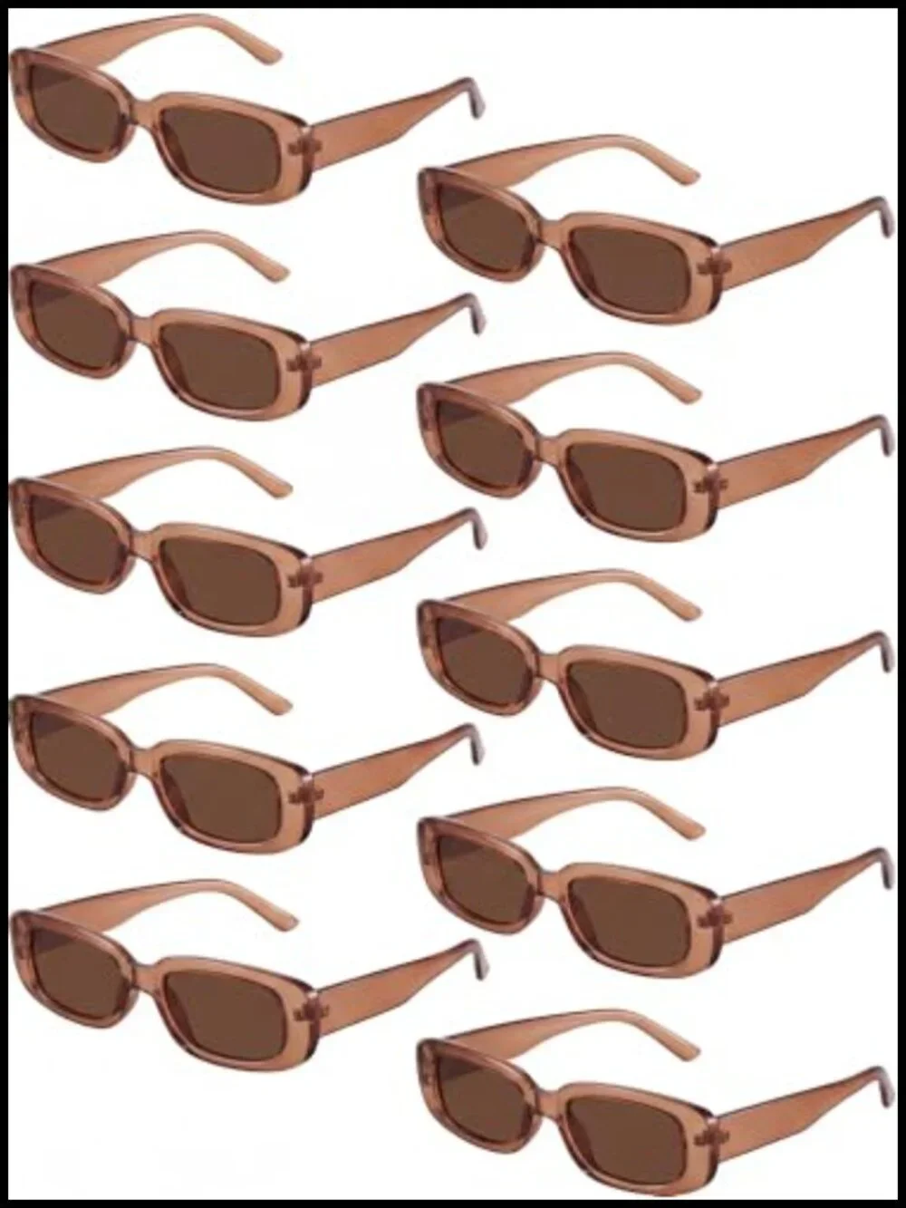 Retro Rectangle Sunglasses 90s Y2k Square Frame Plastic